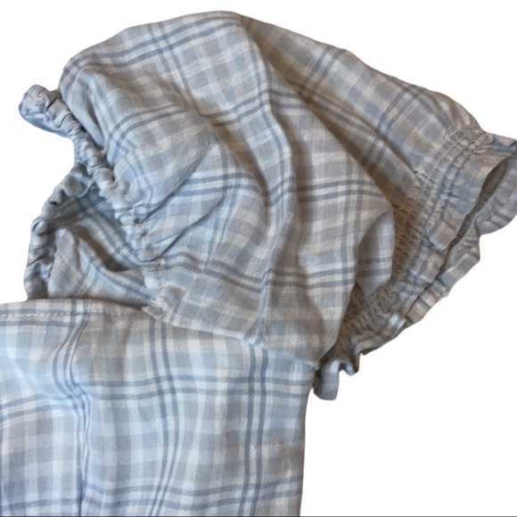 Abercrombie & Fitch Blue and White Plaid Square Neck Top - Picture 5 of 6